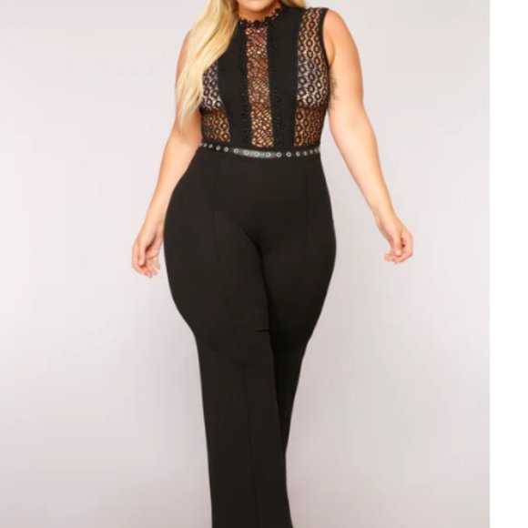 Fashion Nova "Talk About An Upgrade" Black Jumpsuit (2X) - Picture 1 of 13